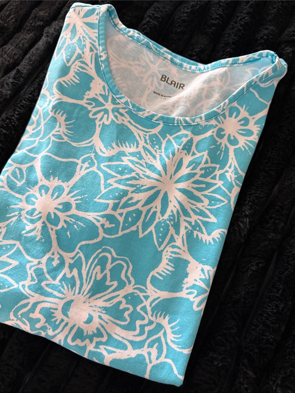 Blair Turquoise Floral Short Sleeve Tee